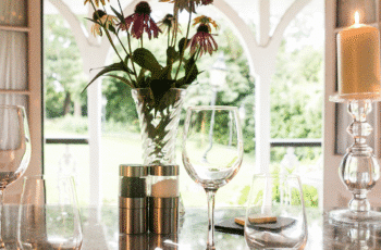 Luxury hotel with table set for wedding in Bristol